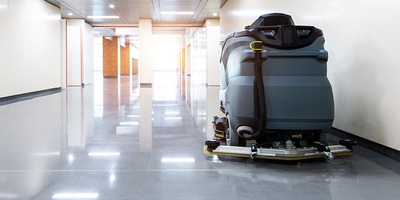 floor cleaning machine for building hallway